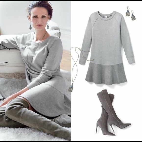 CAbi Dresses & Skirts - CABI flashdance grey sweatshirt jersey dress